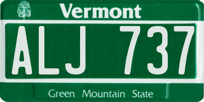 VT license plate ALJ737