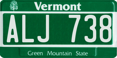 VT license plate ALJ738