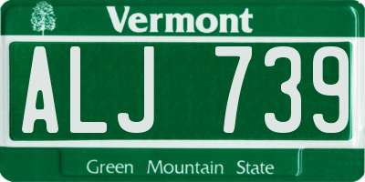 VT license plate ALJ739