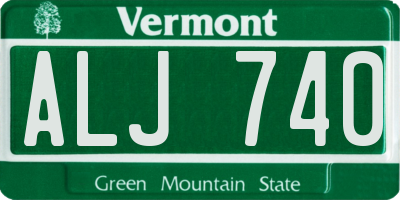 VT license plate ALJ740