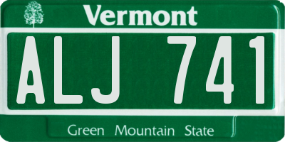 VT license plate ALJ741