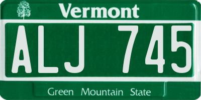 VT license plate ALJ745