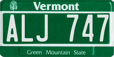 VT license plate ALJ747