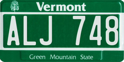 VT license plate ALJ748