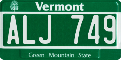 VT license plate ALJ749
