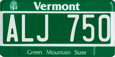 VT license plate ALJ750