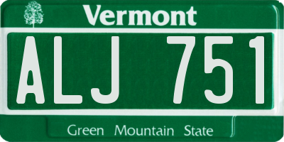 VT license plate ALJ751