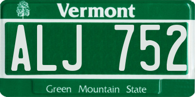 VT license plate ALJ752