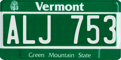 VT license plate ALJ753