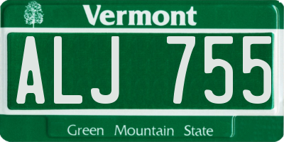 VT license plate ALJ755