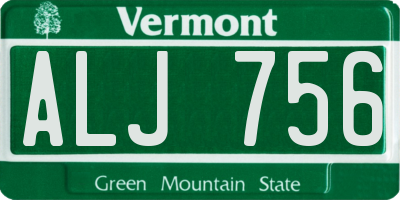 VT license plate ALJ756