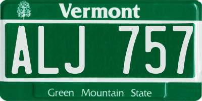 VT license plate ALJ757