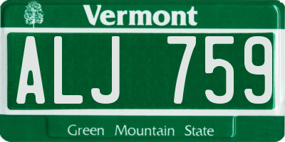 VT license plate ALJ759