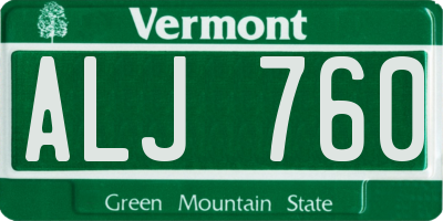 VT license plate ALJ760