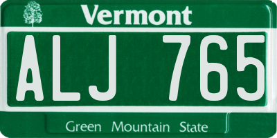 VT license plate ALJ765