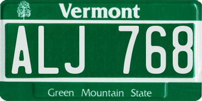 VT license plate ALJ768
