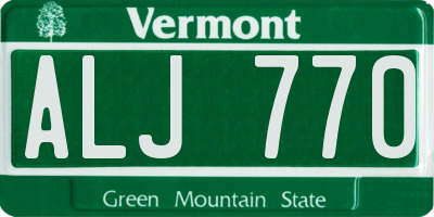 VT license plate ALJ770