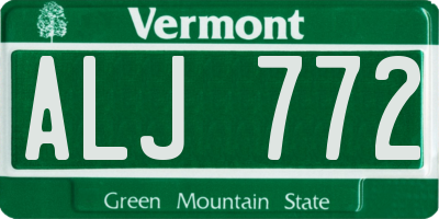 VT license plate ALJ772