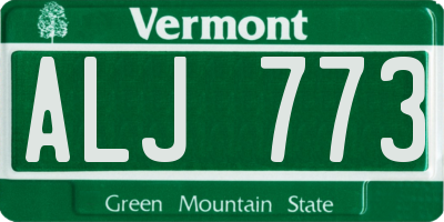 VT license plate ALJ773