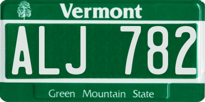 VT license plate ALJ782