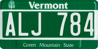VT license plate ALJ784