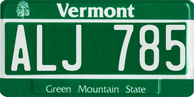 VT license plate ALJ785