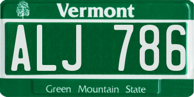 VT license plate ALJ786