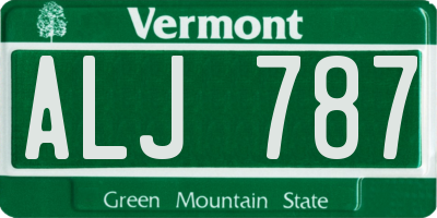 VT license plate ALJ787