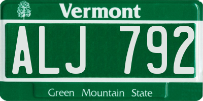 VT license plate ALJ792