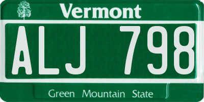 VT license plate ALJ798