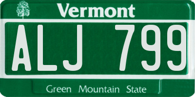 VT license plate ALJ799