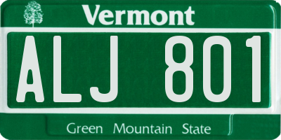 VT license plate ALJ801