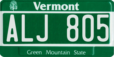VT license plate ALJ805