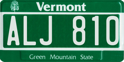 VT license plate ALJ810