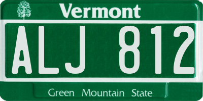 VT license plate ALJ812