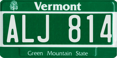 VT license plate ALJ814