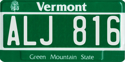 VT license plate ALJ816