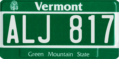 VT license plate ALJ817