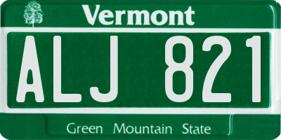 VT license plate ALJ821