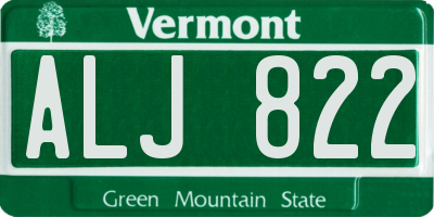 VT license plate ALJ822