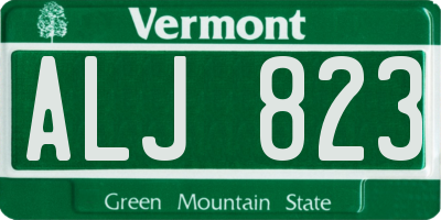 VT license plate ALJ823