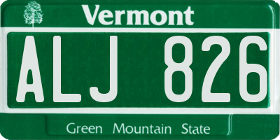 VT license plate ALJ826