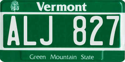 VT license plate ALJ827