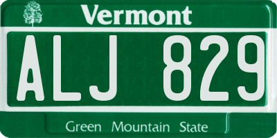 VT license plate ALJ829