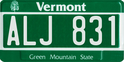 VT license plate ALJ831