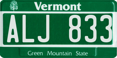 VT license plate ALJ833
