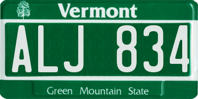 VT license plate ALJ834