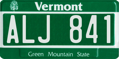 VT license plate ALJ841