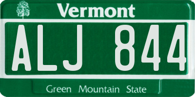 VT license plate ALJ844
