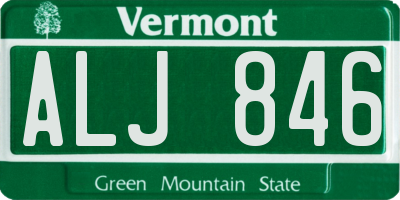 VT license plate ALJ846